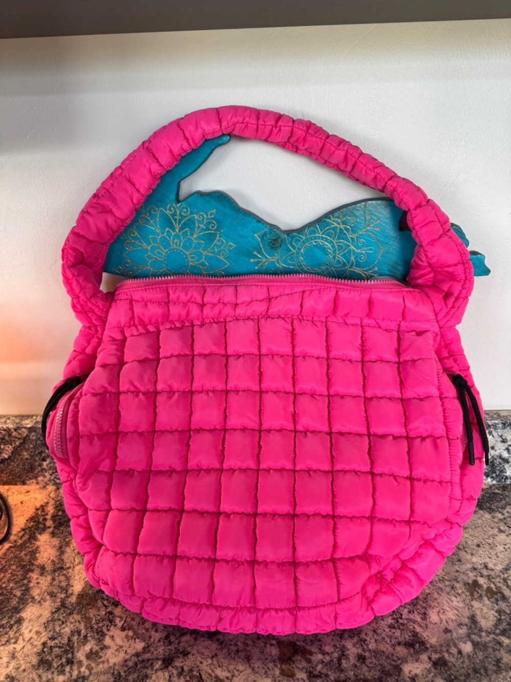 Katydid Hot Pink Quilted Shoulder Bag